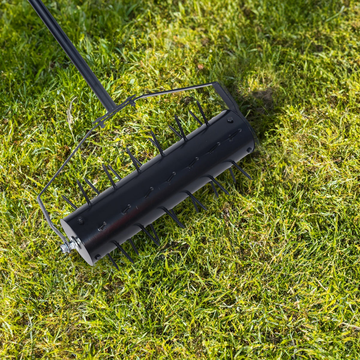 Manual Rolling Lawn Aerator with Handle