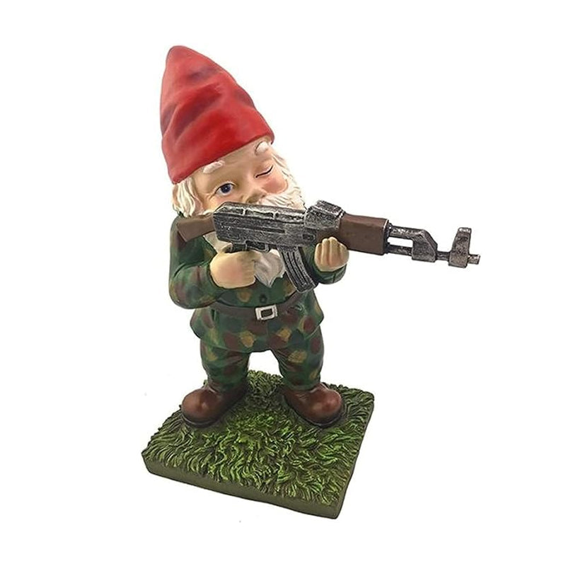 Funny Army Gnome Garden Statue Set