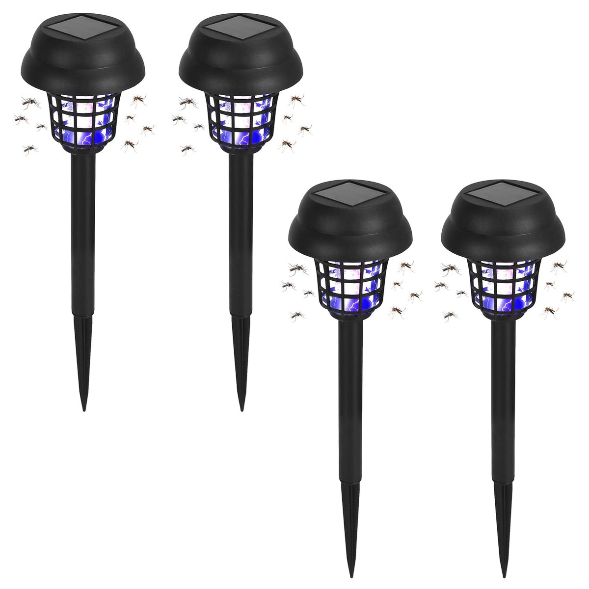 4-Pack Solar Mosquito Zapper Torch Lights