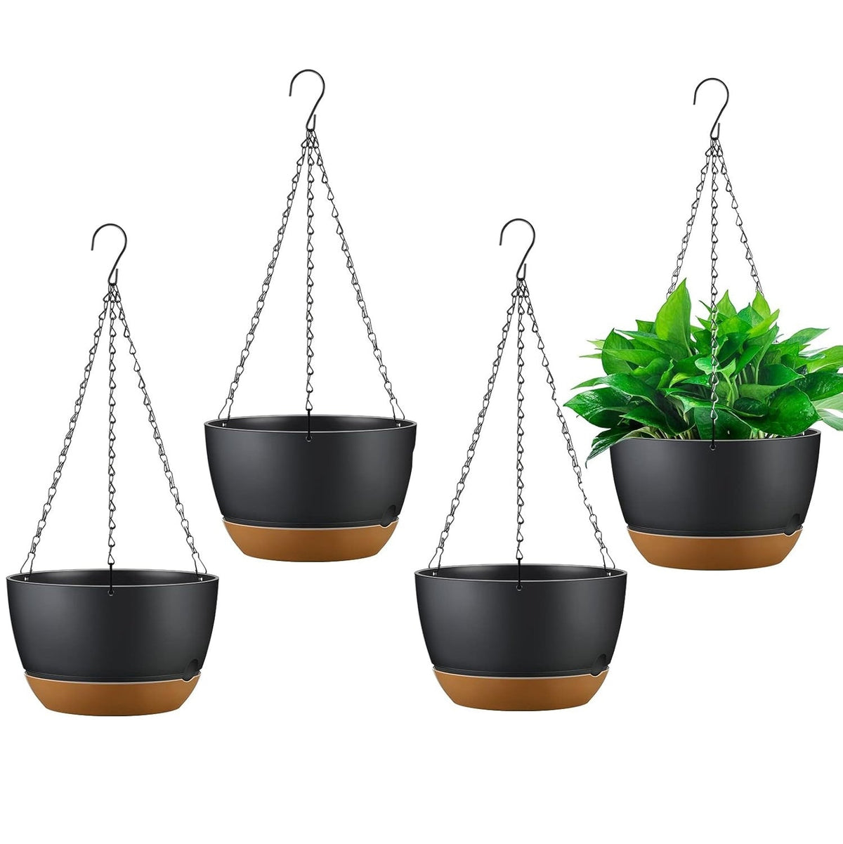 4-Piece Hanging Self-Watering Planters