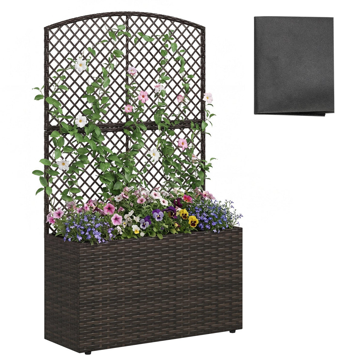 49-Inch Raised Garden Bed with Trellis
