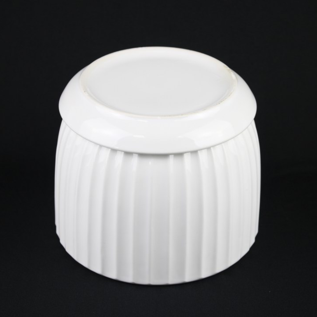 White Ceramic Fluted Planter Set