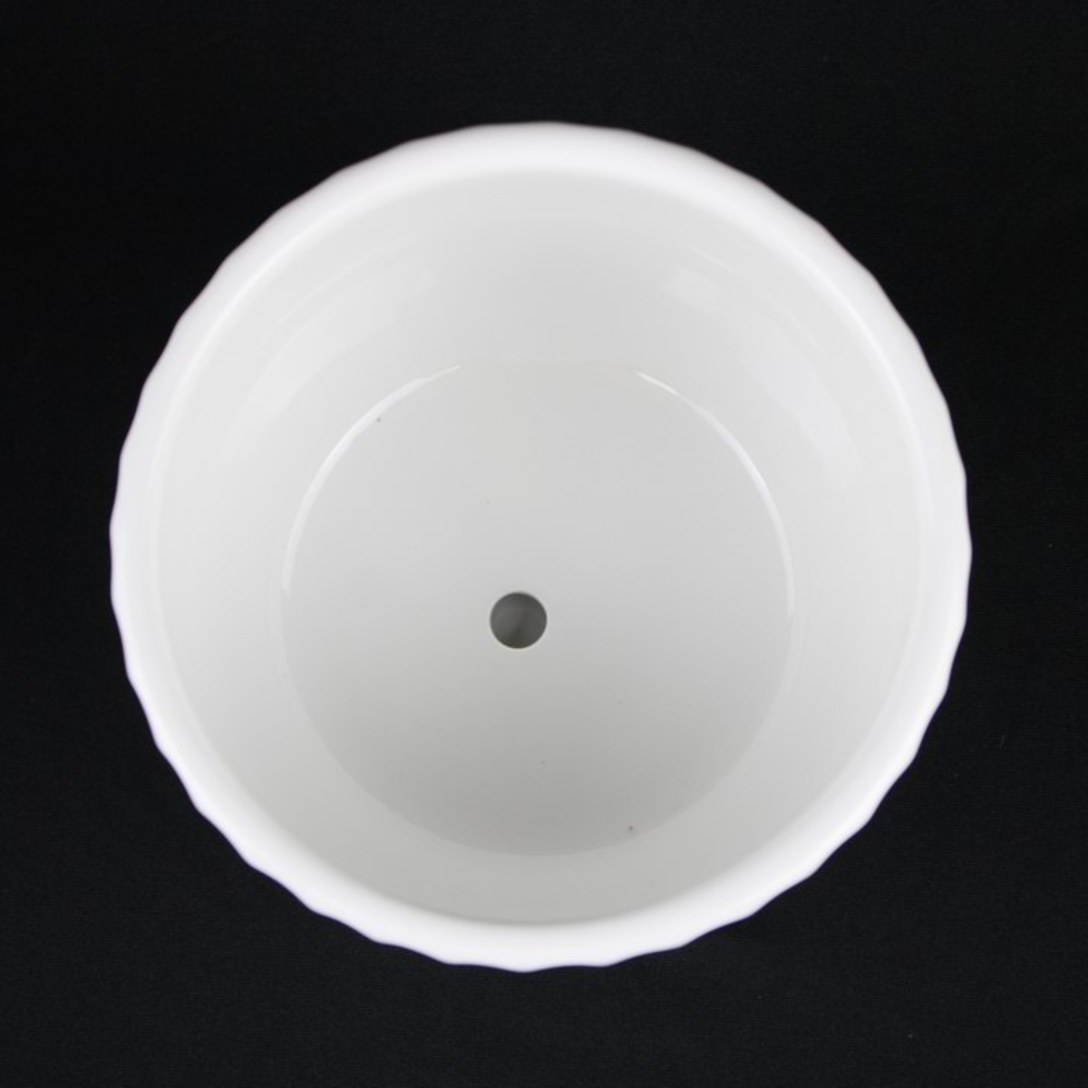 White Ceramic Fluted Planter Set