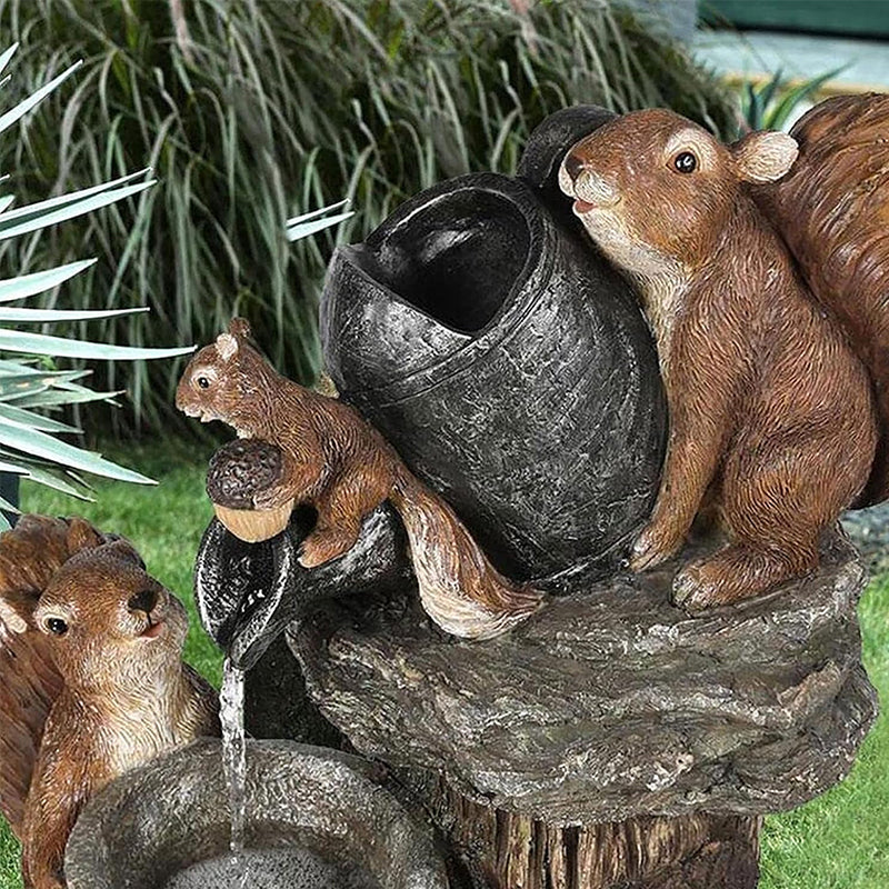 Solar Resin Duck Garden Fountain