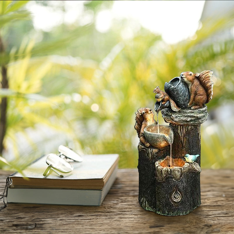Solar Resin Duck Garden Fountain
