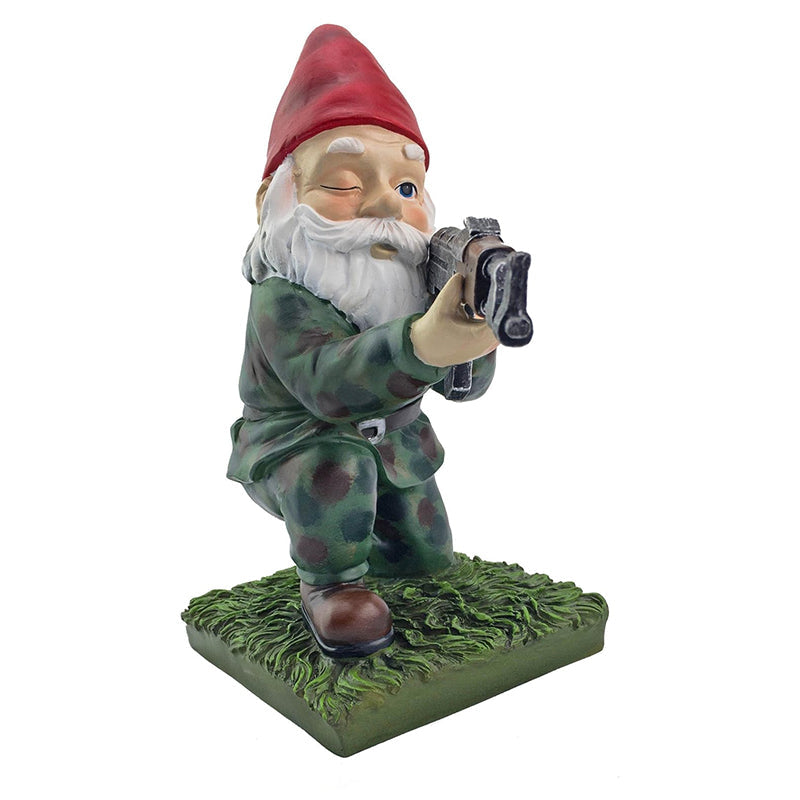Funny Army Gnome Garden Statue Set