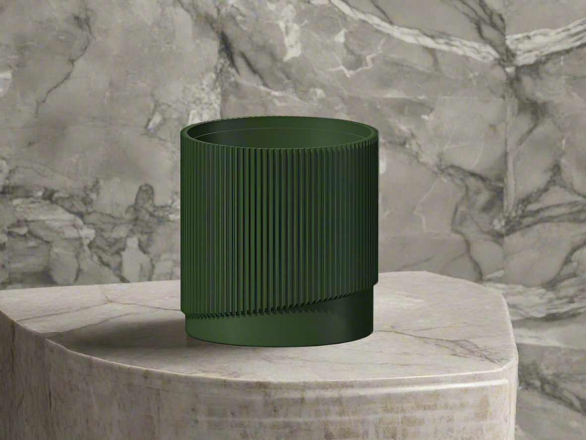 Mid-Century Ribbed 3D Printed Planter