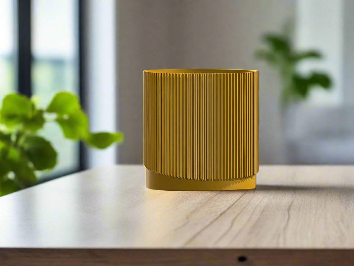 Mid-Century Ribbed 3D Printed Planter