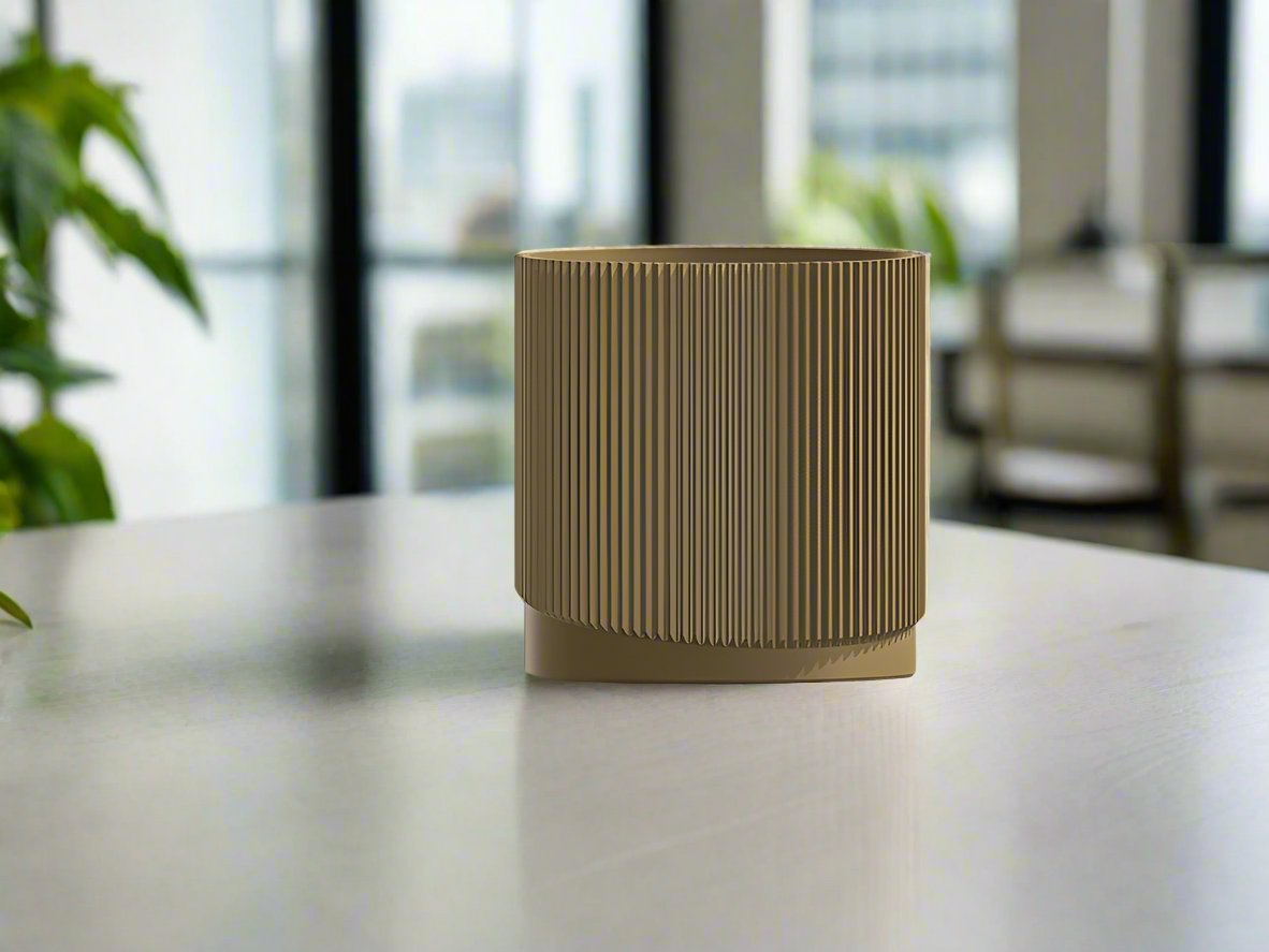 Mid-Century Ribbed 3D Printed Planter