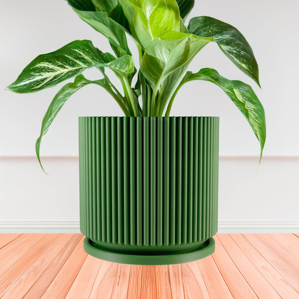 Mid-Century Ribbed Plant Pot