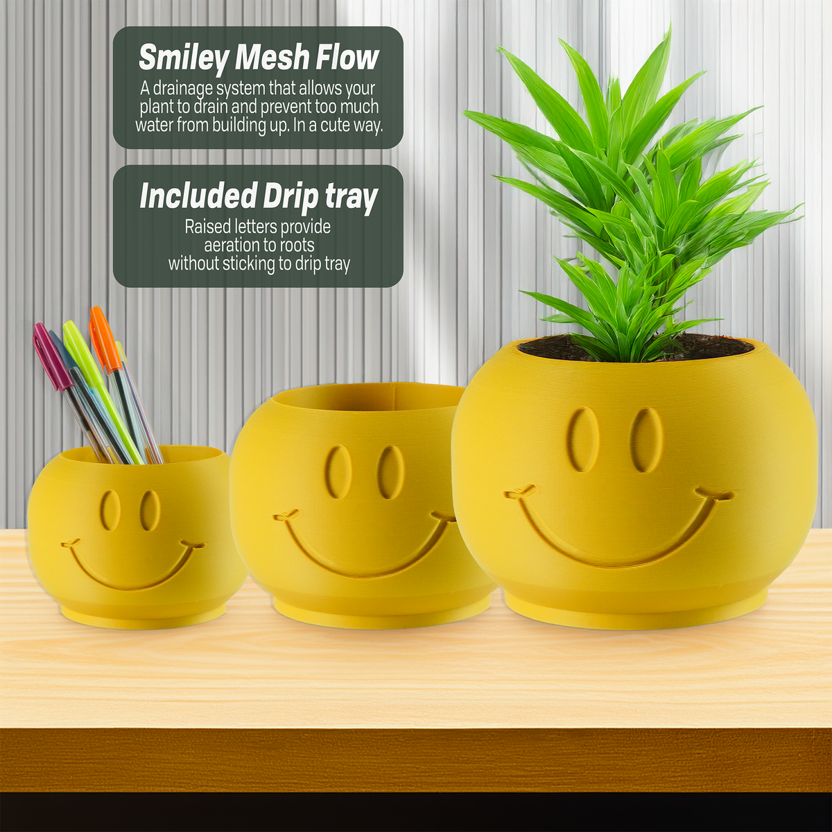 Happy Sprout Smiley Face Plant Pot