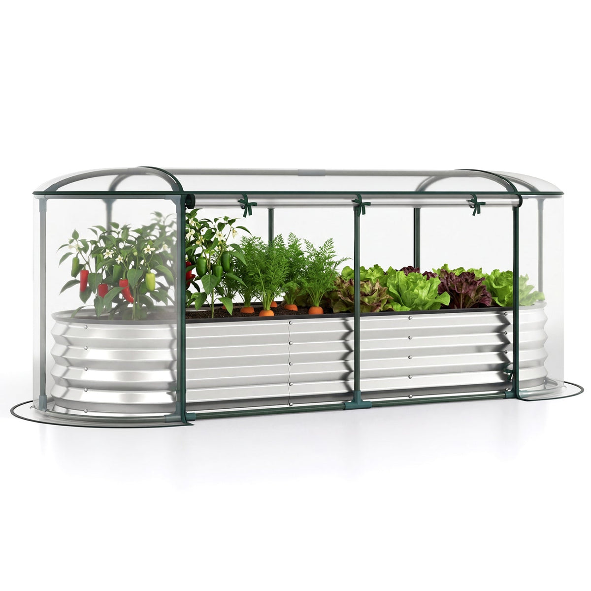 Color Steel Raised Garden Bed with Greenhouse