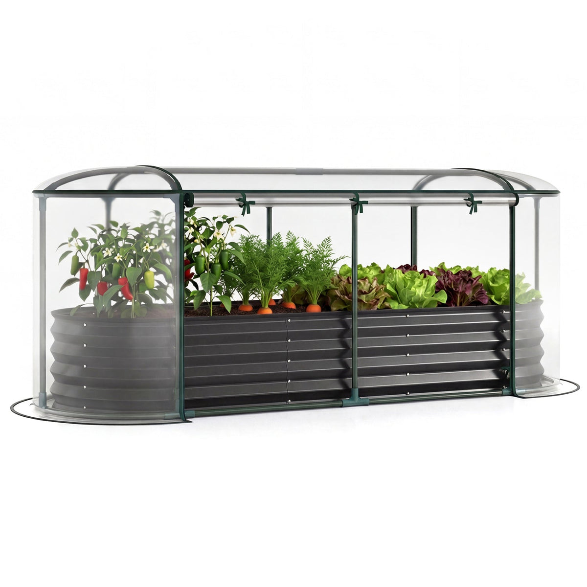 Color Steel Raised Garden Bed with Greenhouse