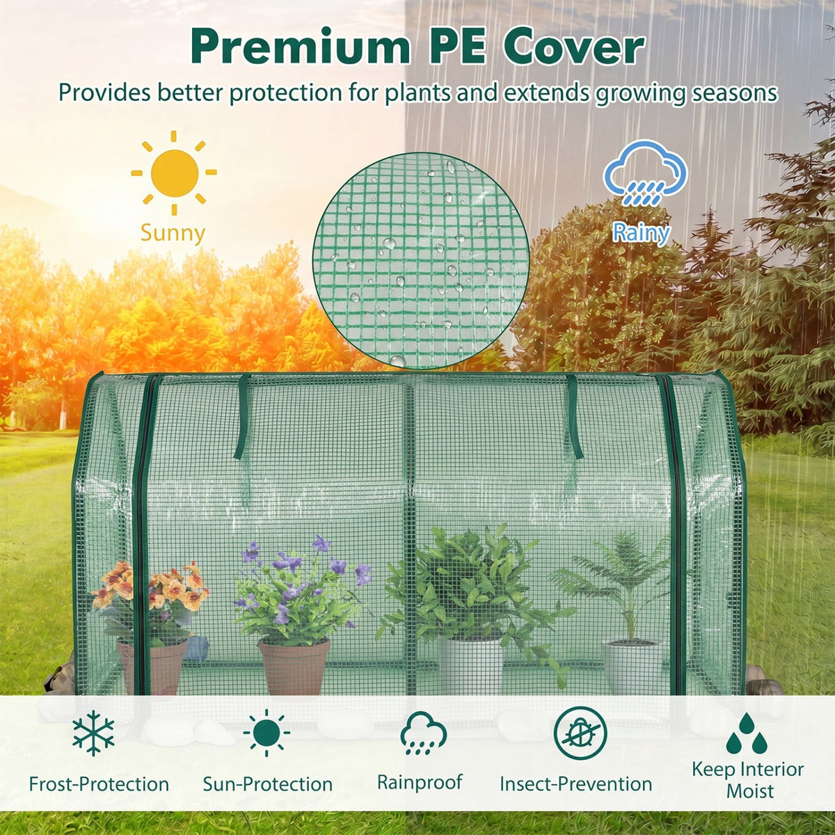 Portable Mini Greenhouse with PE Cover