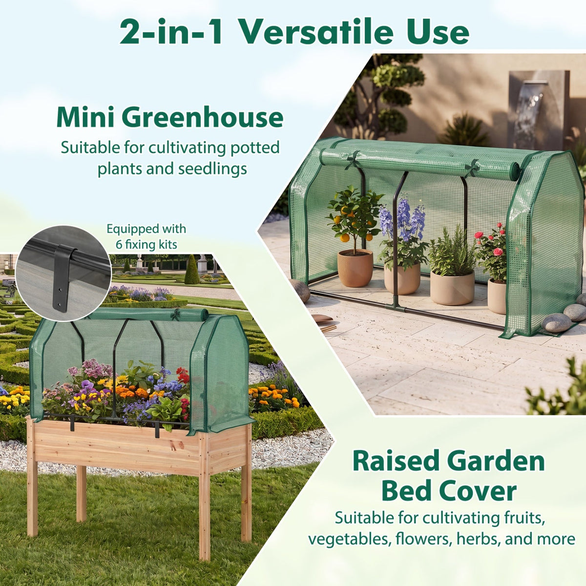 Portable Mini Greenhouse with PE Cover