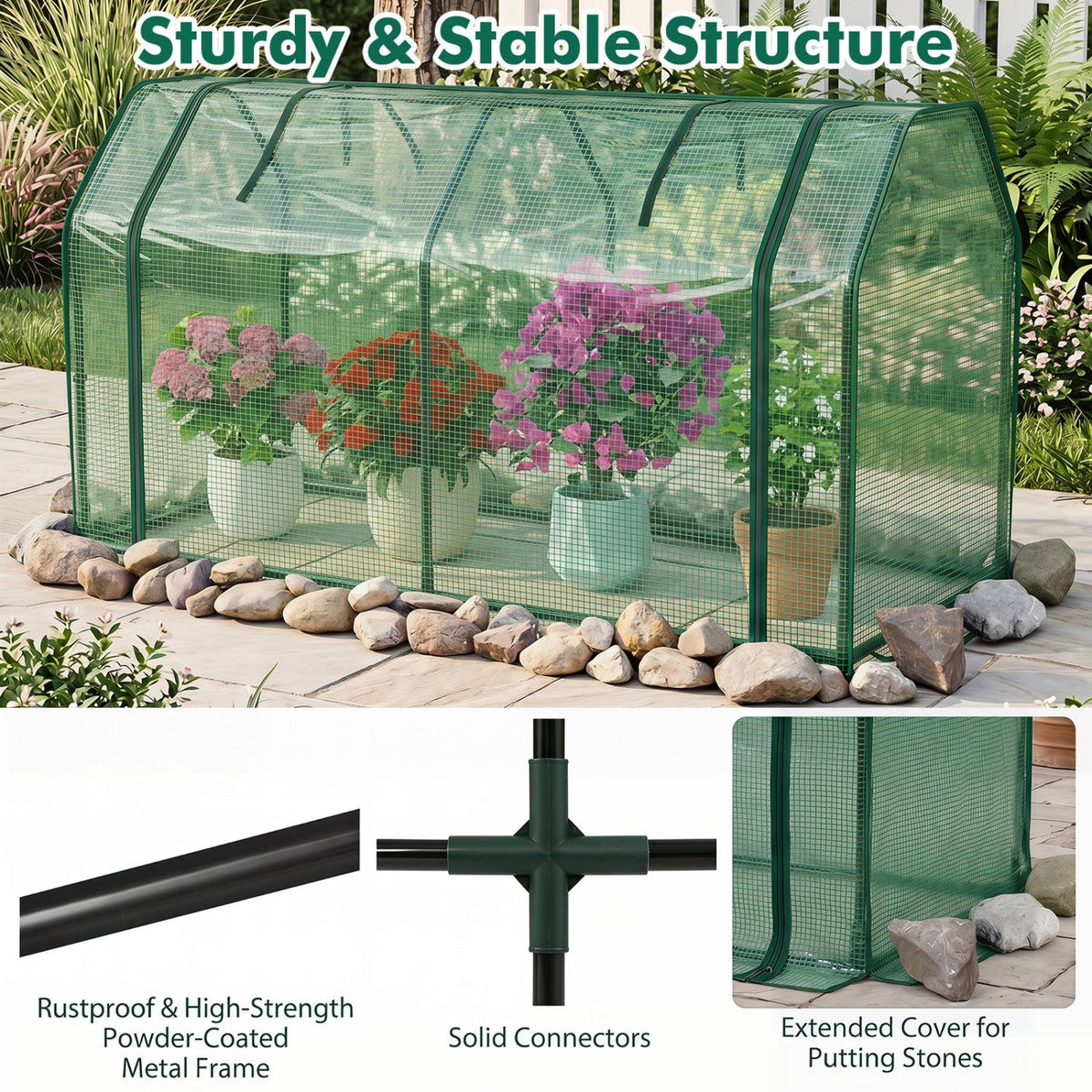 Portable Mini Greenhouse with PE Cover