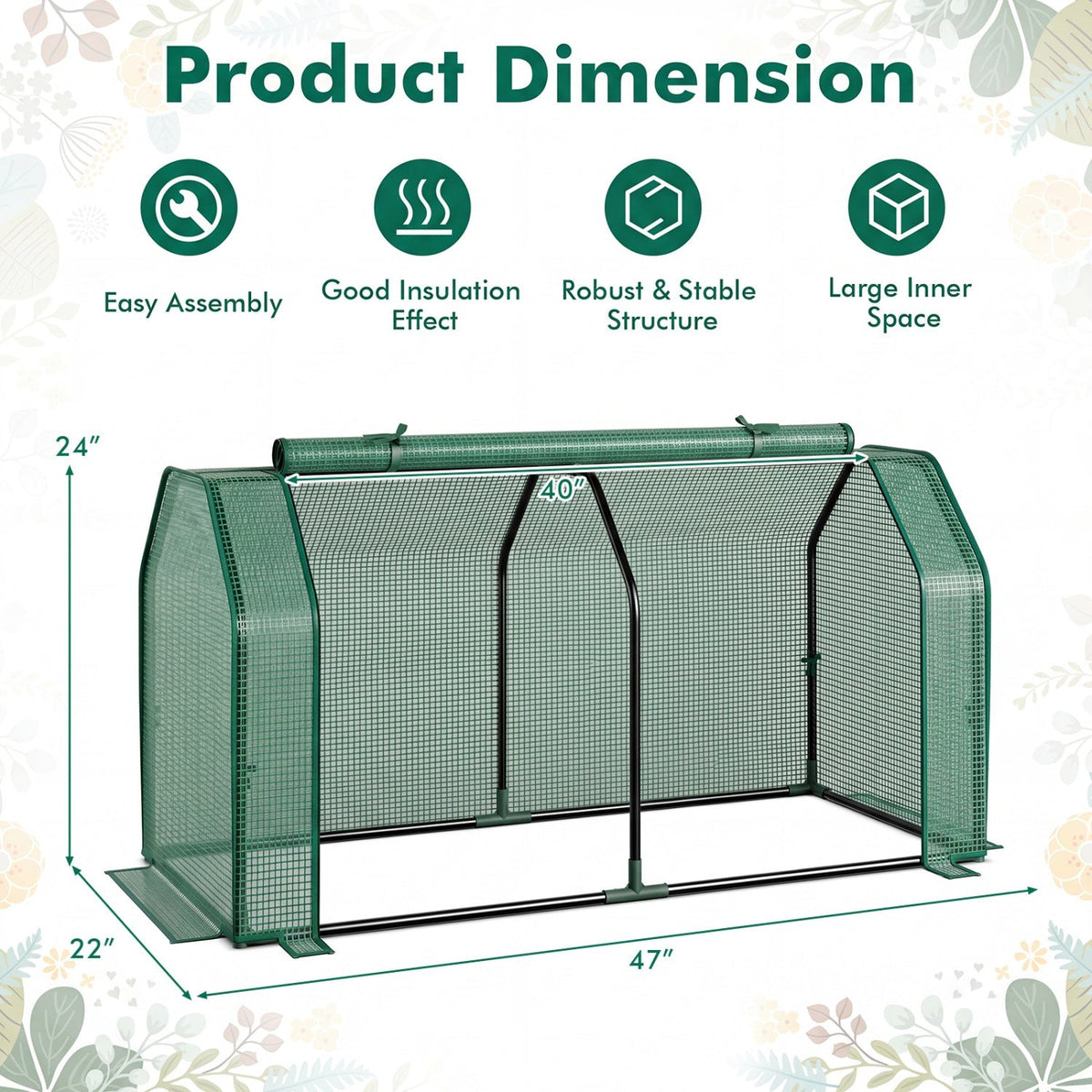Portable Mini Greenhouse with PE Cover