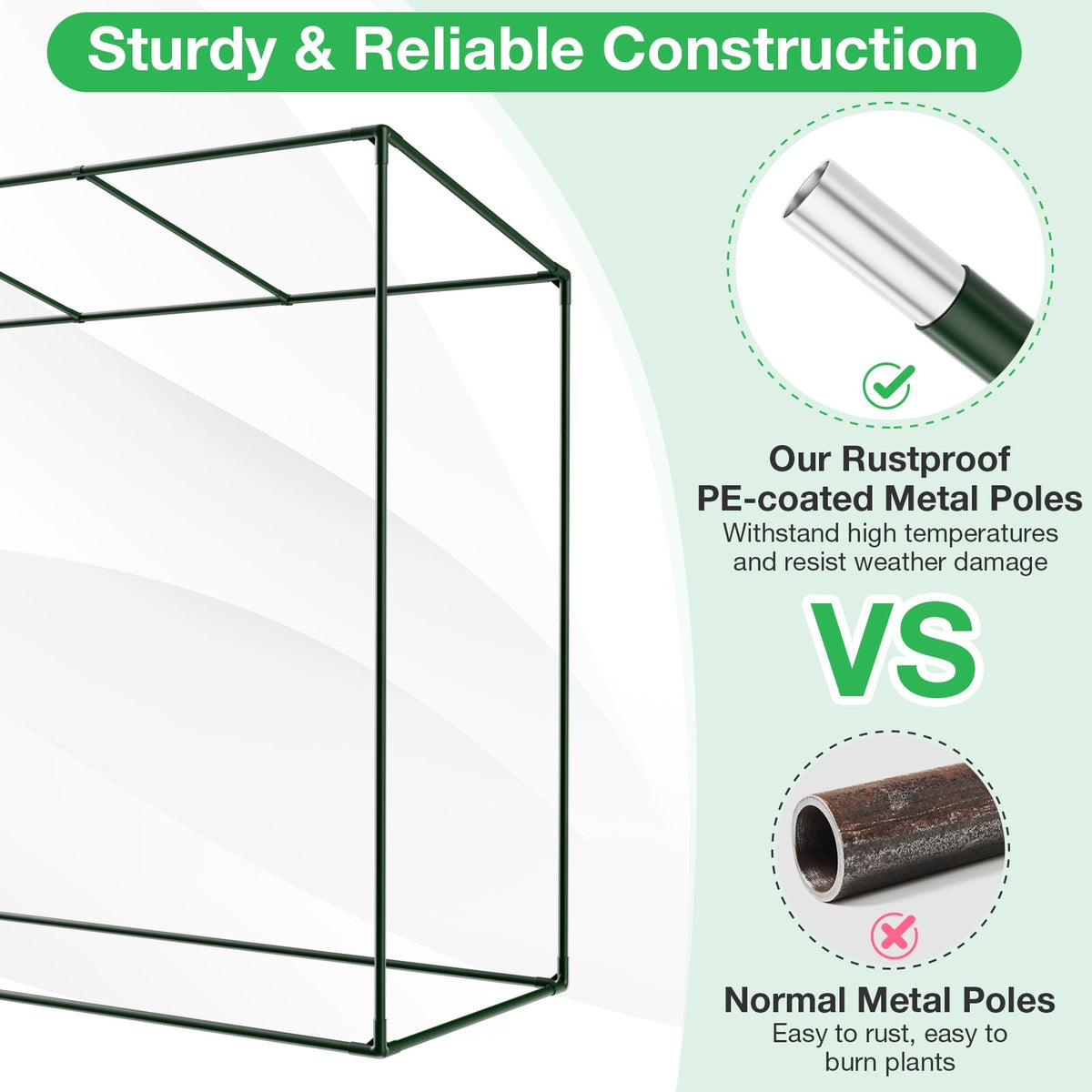 Portable Walk-In Greenhouse with PE Cover