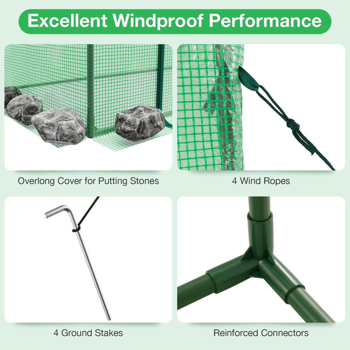 Portable Walk-In Greenhouse with PE Cover