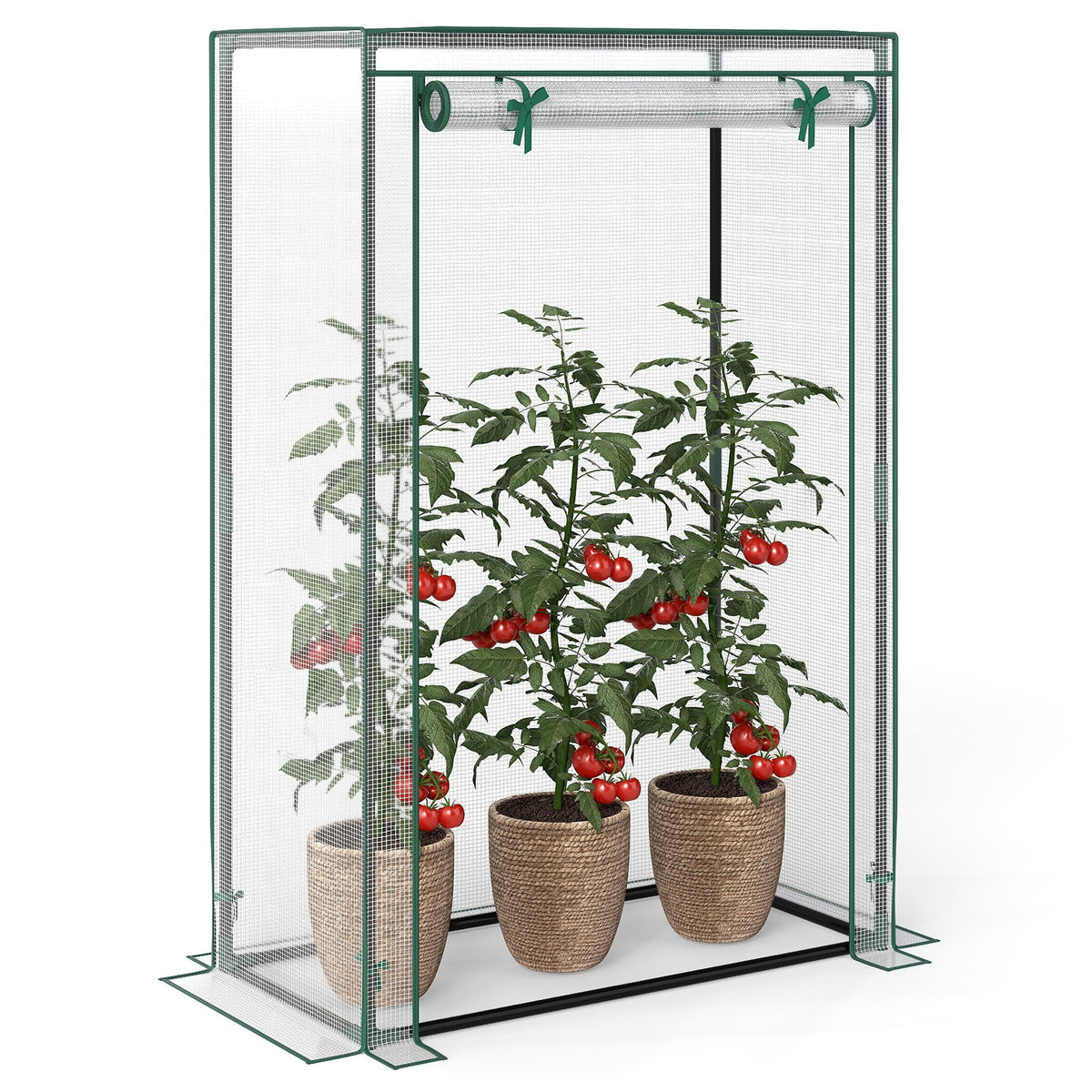 Portable Mini Greenhouse with Roll-Up Door