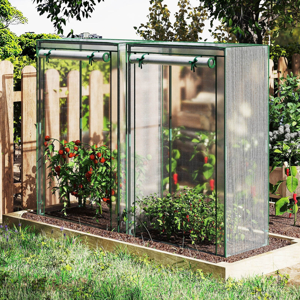 Portable Mini Greenhouse with Roll-Up Door