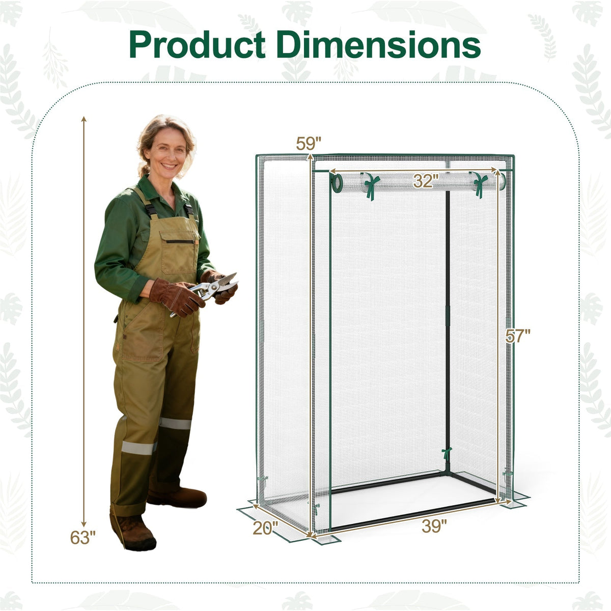 Portable Mini Greenhouse with Roll-Up Door