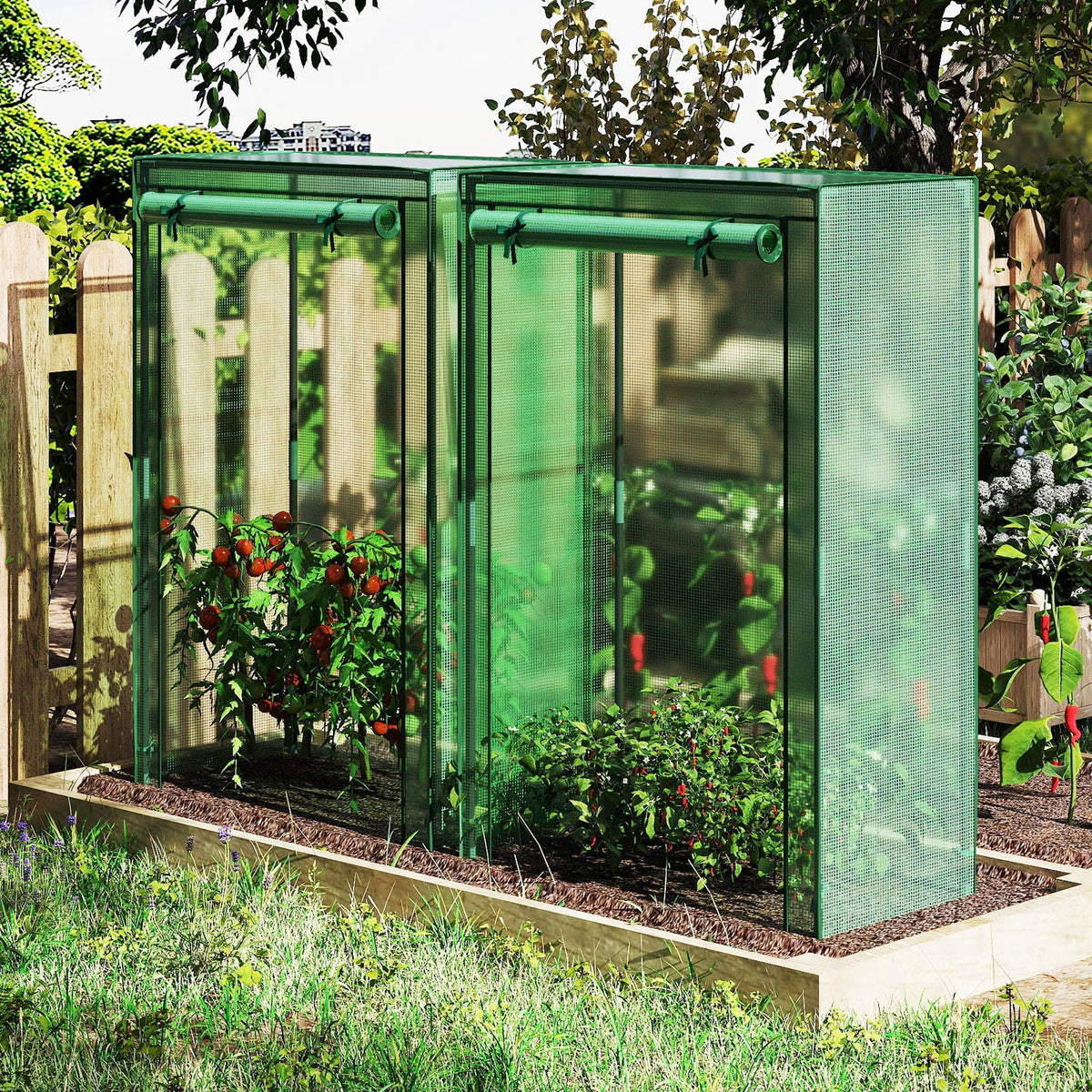 Portable Mini Greenhouse with Roll-Up Door