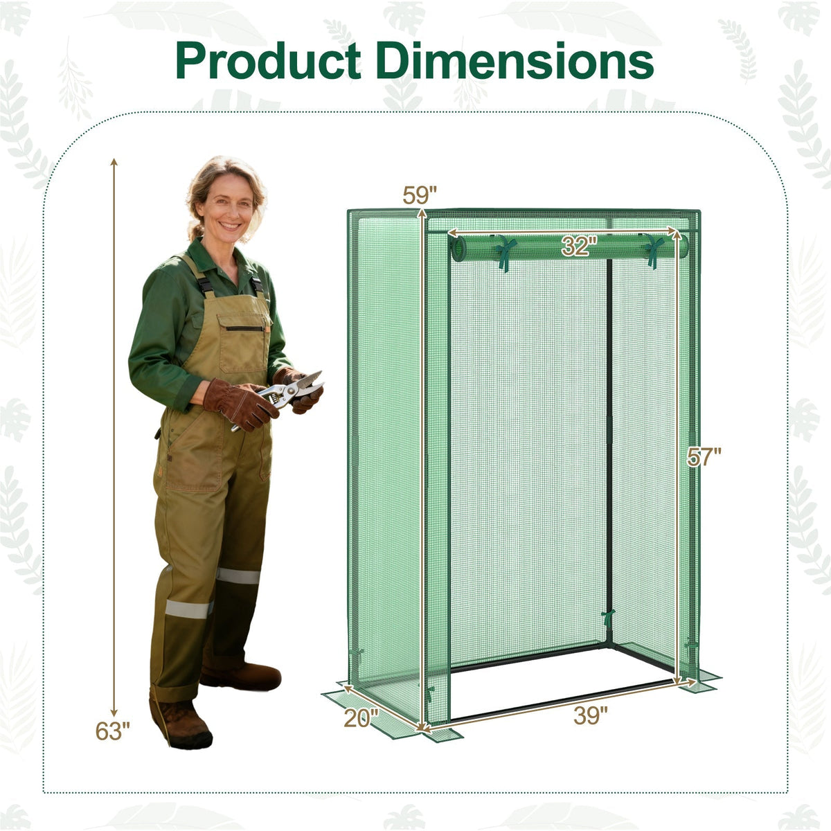 Portable Mini Greenhouse with Roll-Up Door