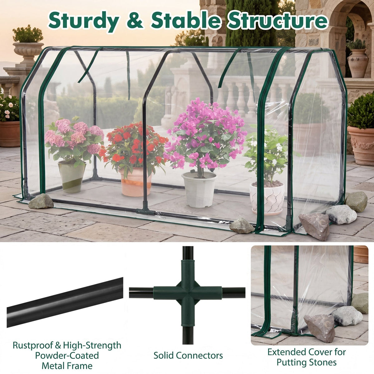 Portable Mini Greenhouse with PE Cover