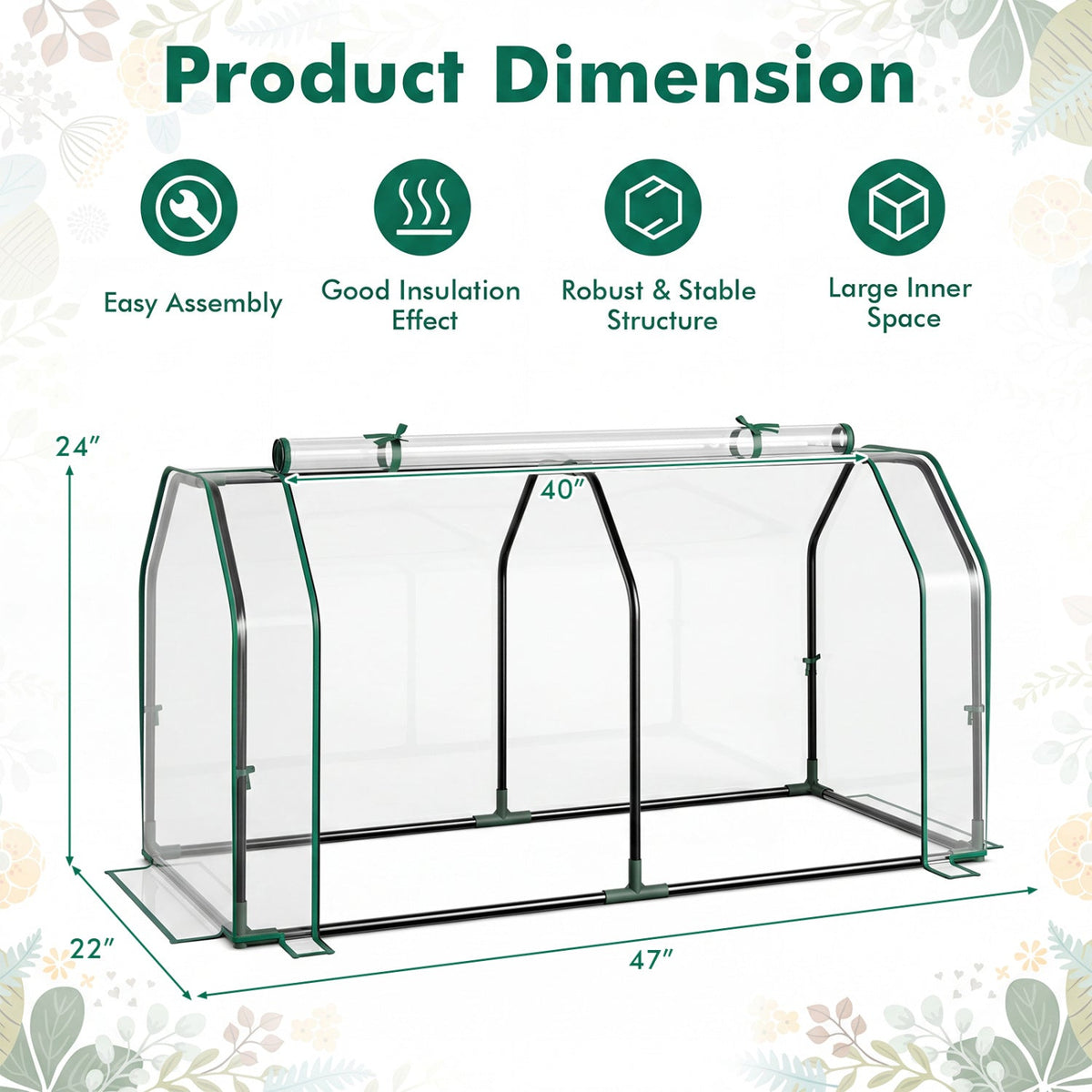 Portable Mini Greenhouse with PE Cover