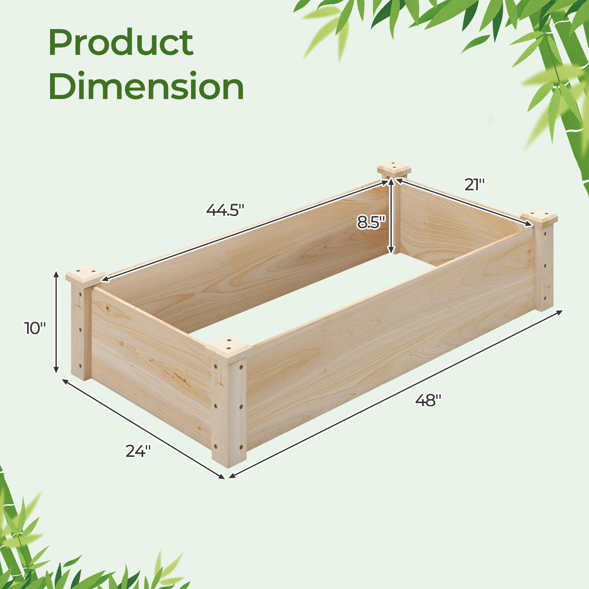 Fir Wood Raised Garden Bed Planter Box
