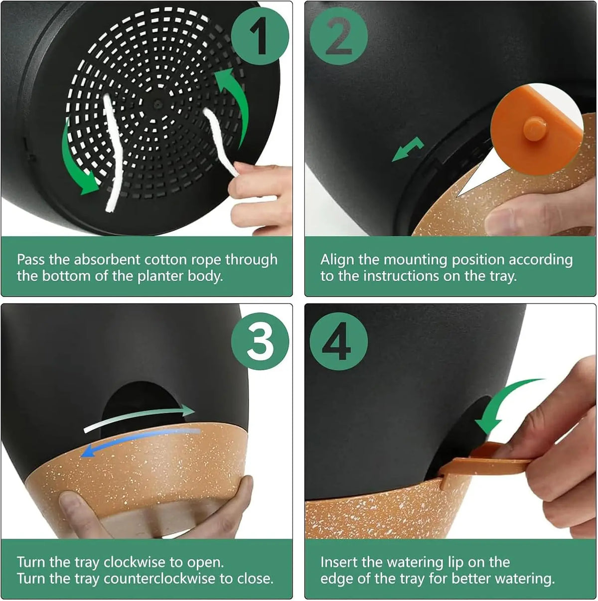 5-Pack Self-Watering Plant Pots with Drainage