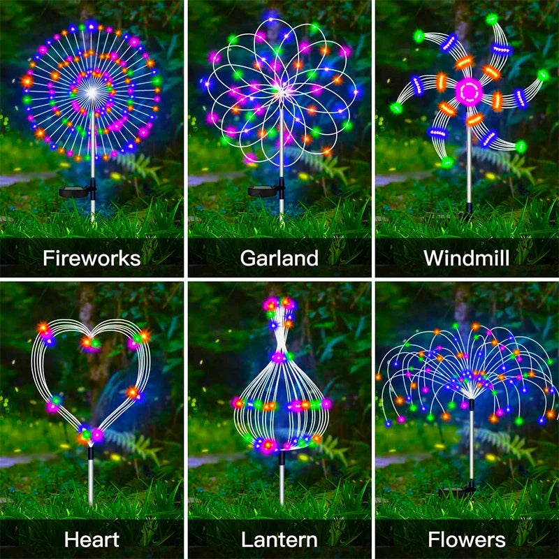 Solar Firework LED Stake Lights