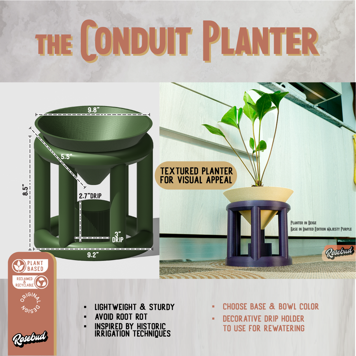 Conduit Plant Stand with Catch