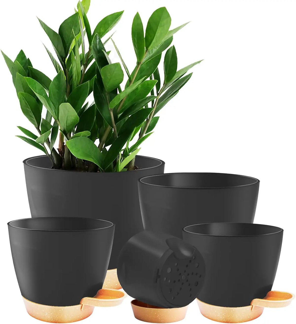 5-Pack Self-Watering Plant Pots with Drainage