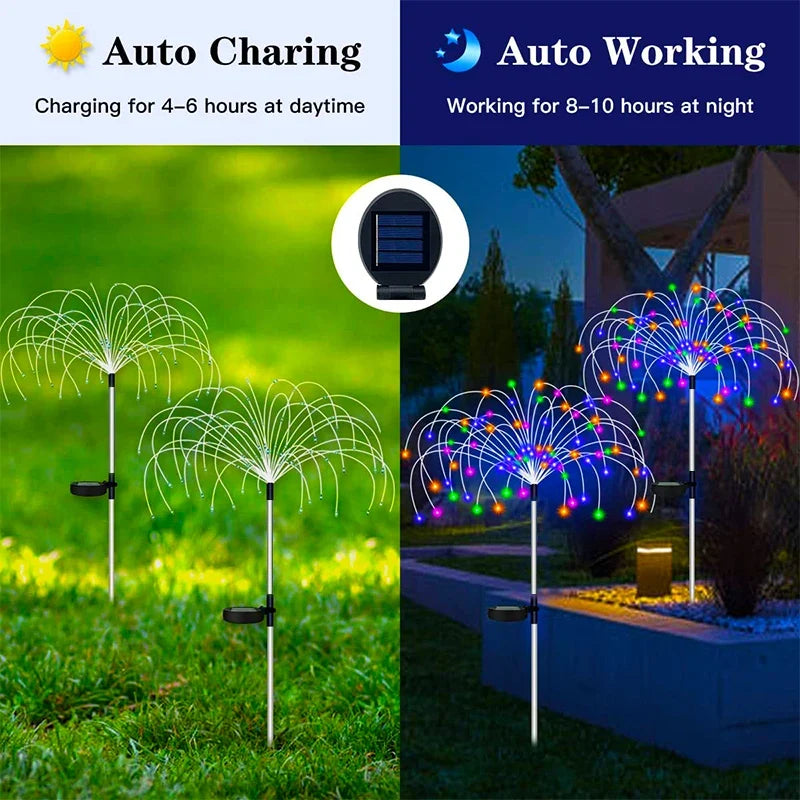 Solar Firework LED Stake Lights