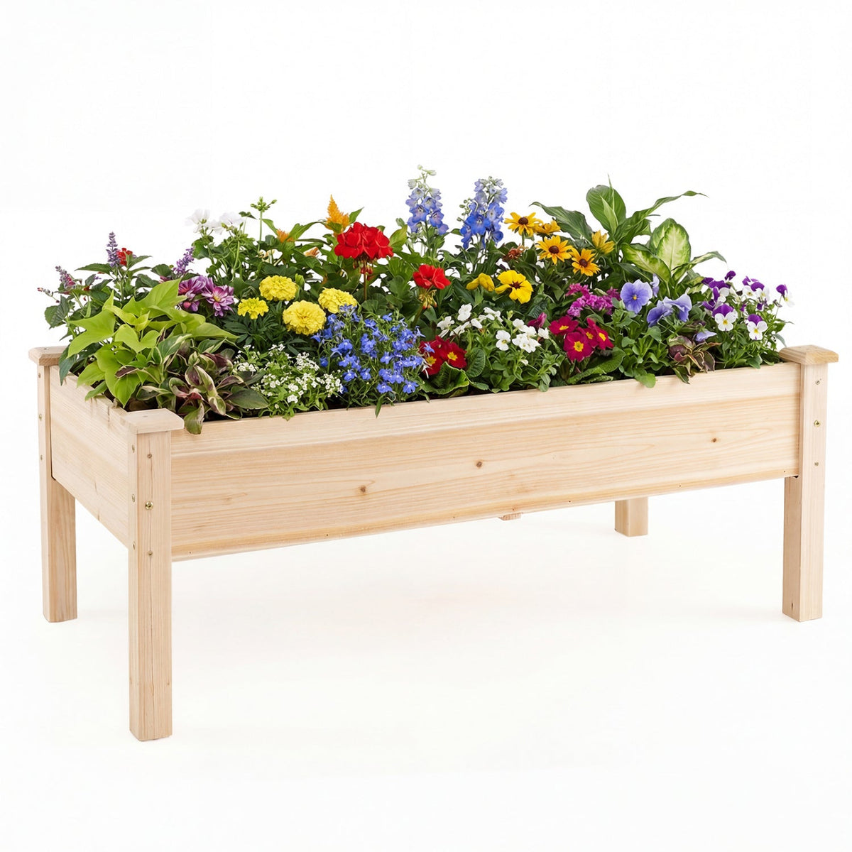 2-Piece Wooden Raised Garden Bed Set