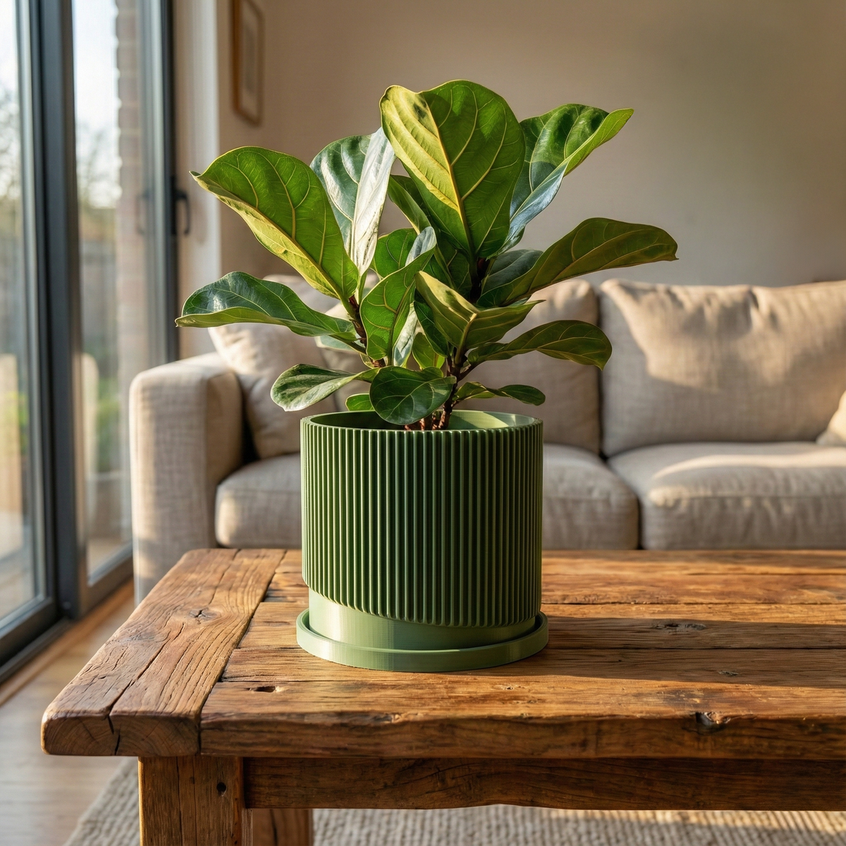 Mid-Century Ribbed 3D Printed Planter