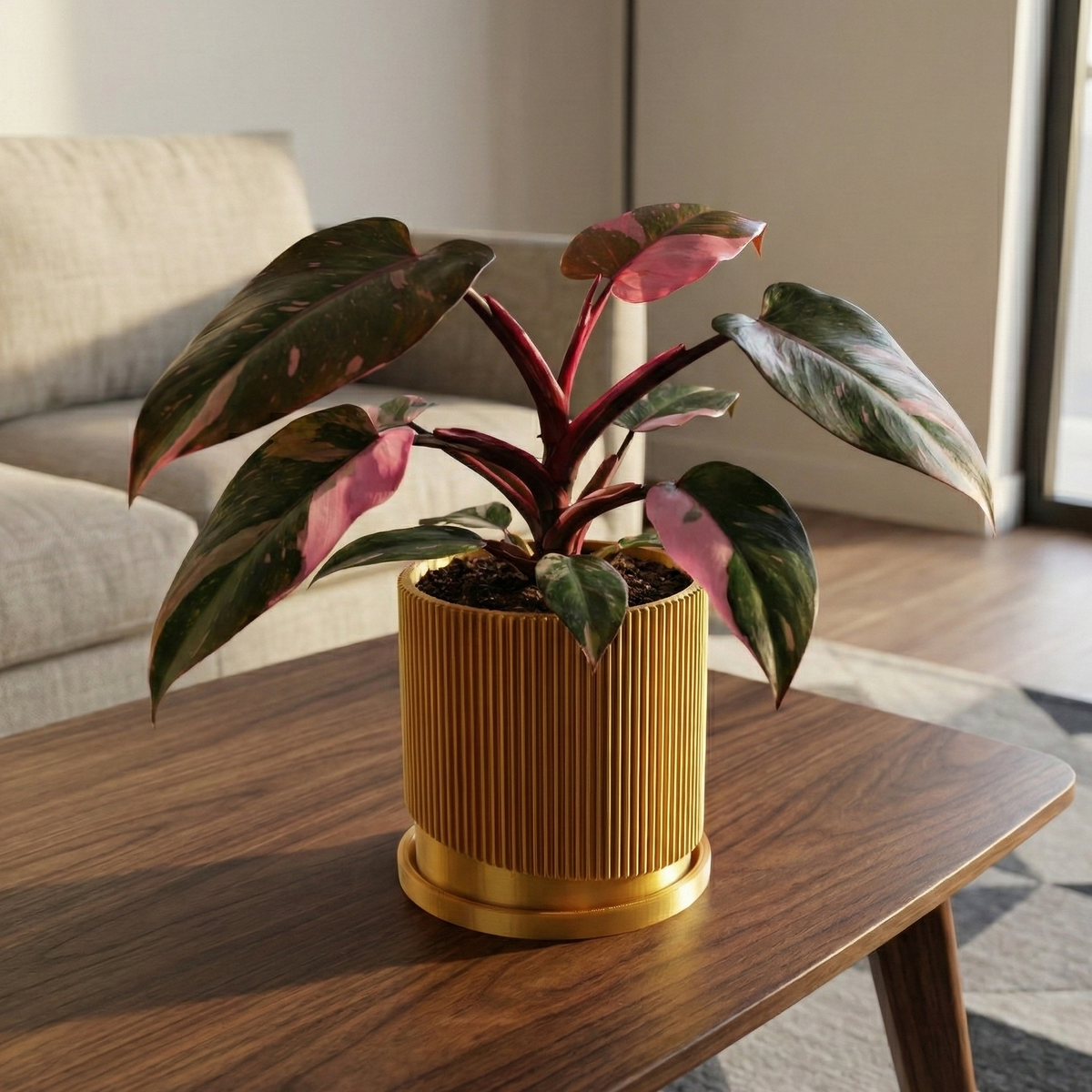 Mid-Century Ribbed 3D Printed Planter