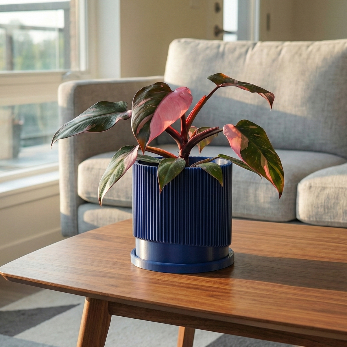 Mid-Century Ribbed 3D Printed Planter