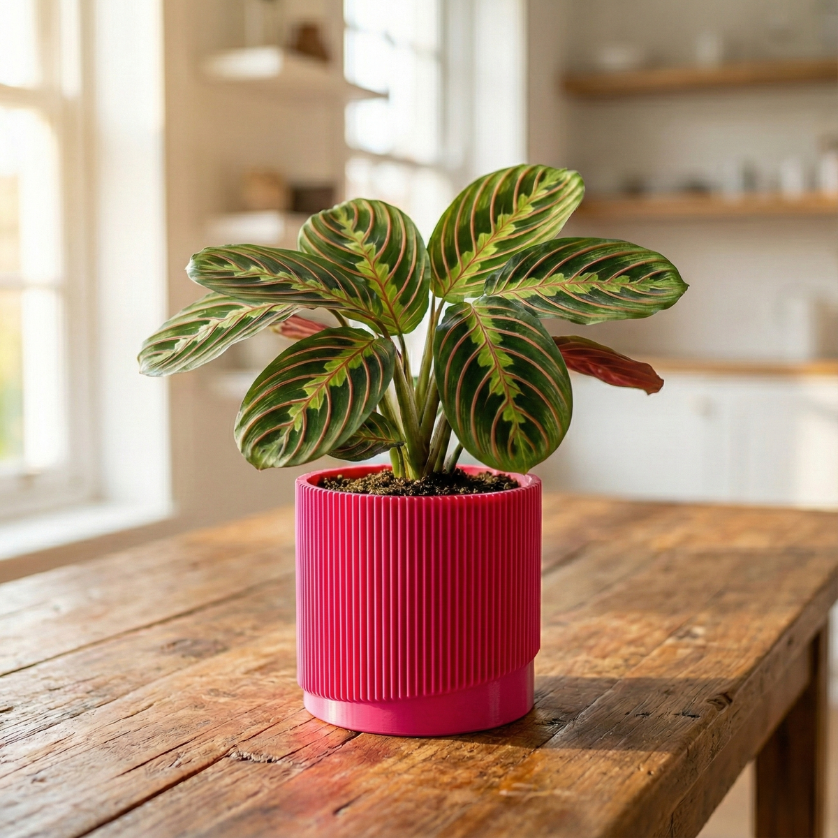 Mid-Century Ribbed 3D Printed Planter