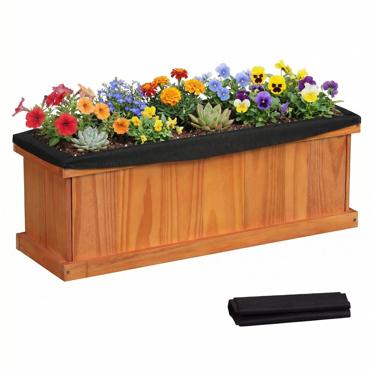 Wooden Raised Garden Bed with Liner