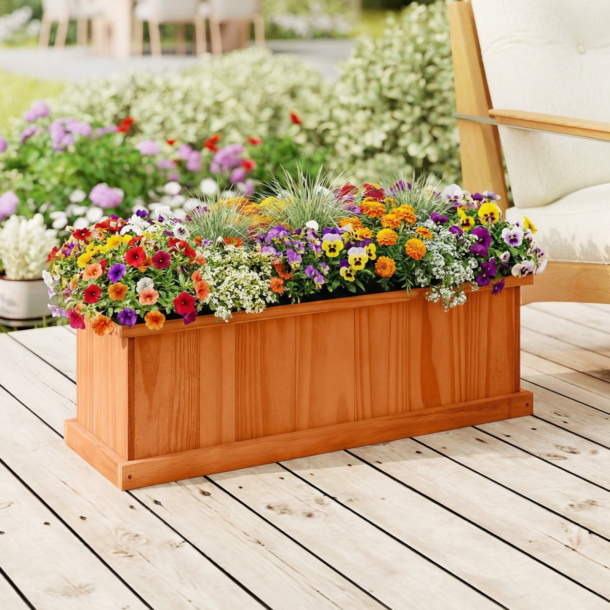 Wooden Raised Garden Bed with Liner