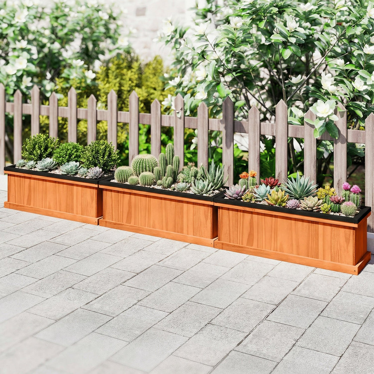 Wooden Raised Garden Bed with Liner