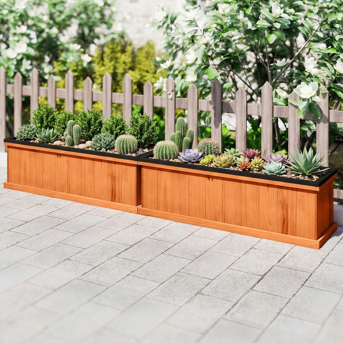 Wooden Raised Garden Bed with Liner