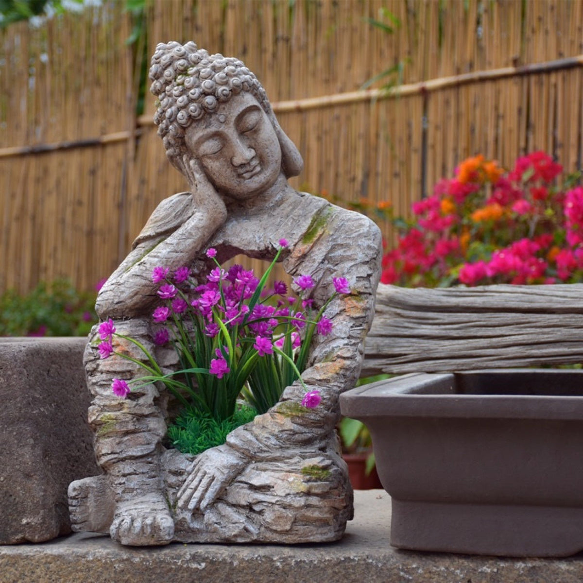 Resin Zen Buddha Garden Statue