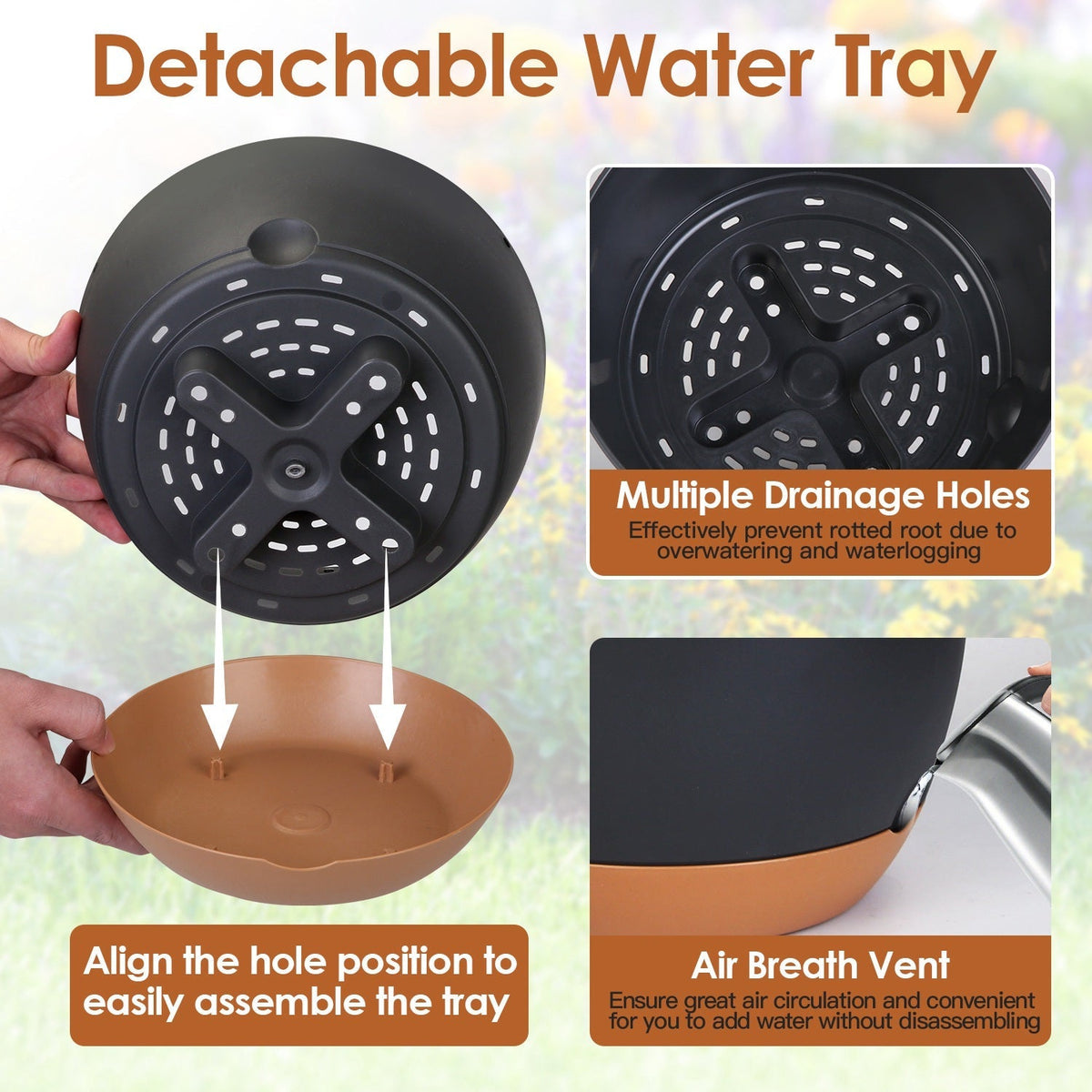 4-Piece Hanging Self-Watering Planters