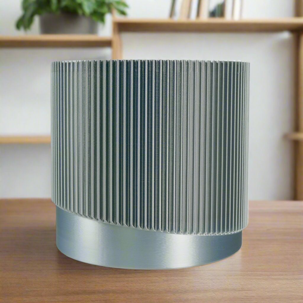 Mid-Century Ribbed 3D Printed Planter