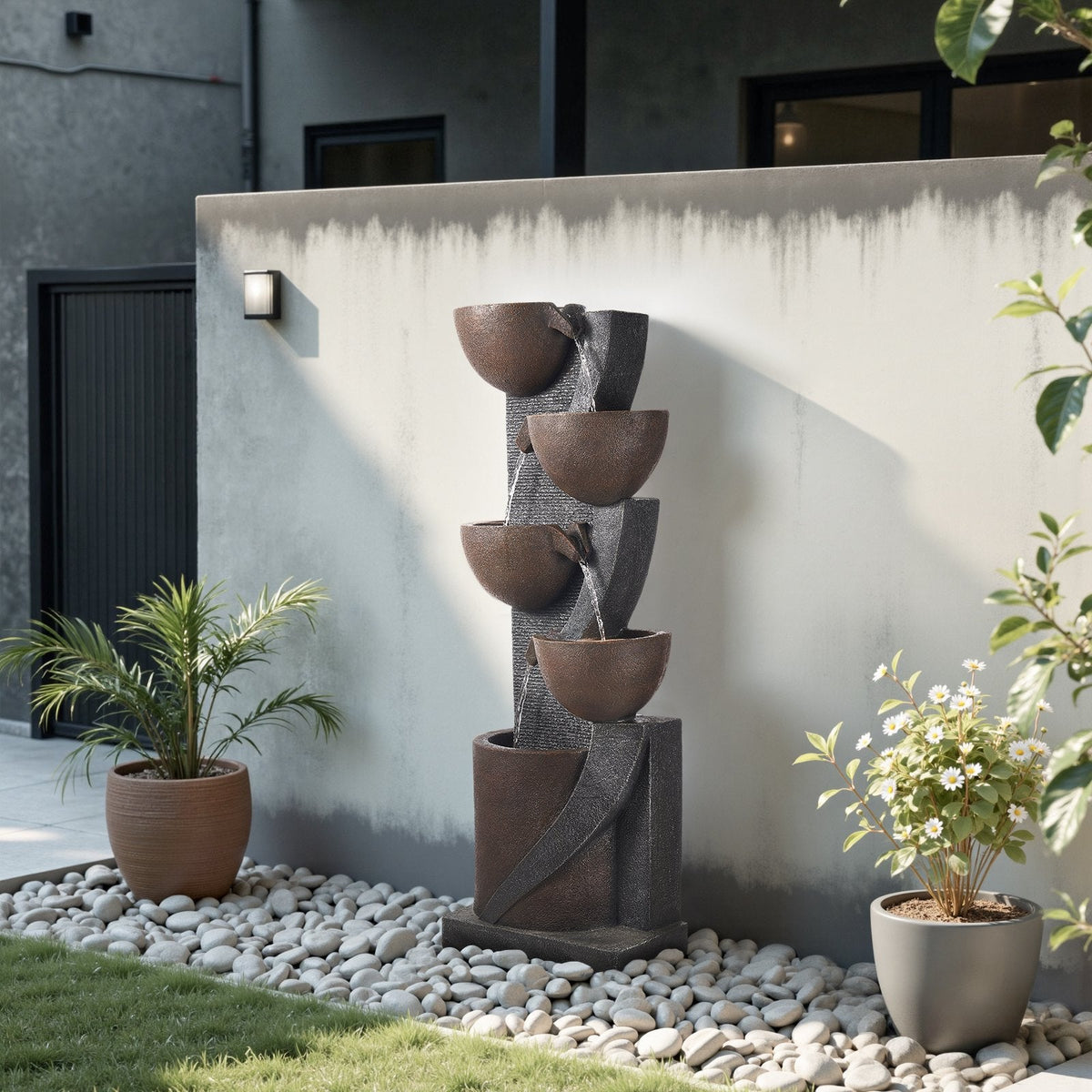5-Tier Jar-Shaped Outdoor Water Fountain
