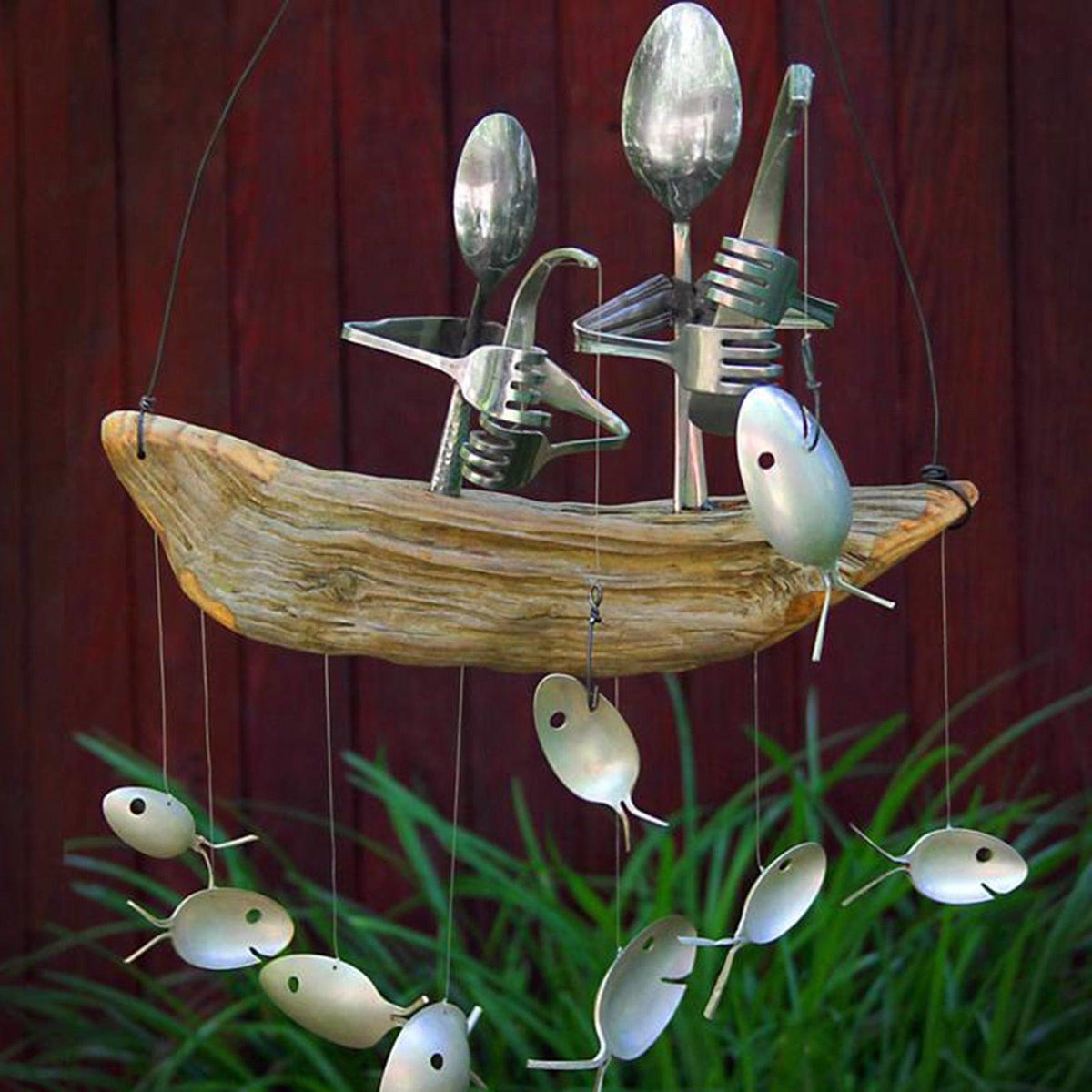 Fishing Man Fish Wind Chime Decoration